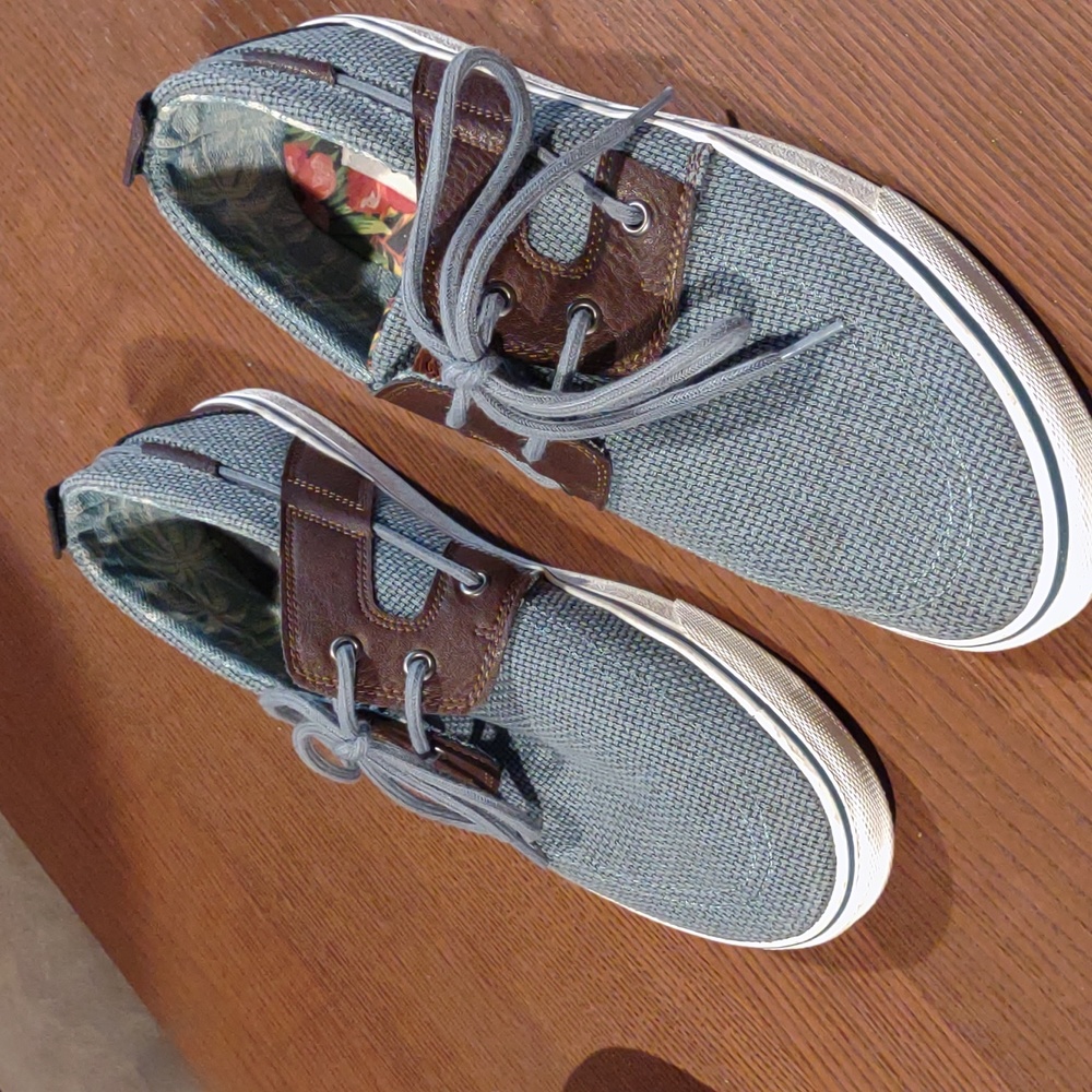 Tommy Bahama stripes asunder men’s boat shoe blue chambray size 11.5 - Picture 2 of 8